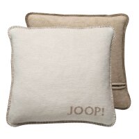 JOOP! Kissenhülle - MDF Melange Doubleface, Logo Natur 50x50cm