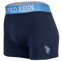U.S. POLO ASSN. Herren Boxershorts, 5er Pack - Trunks, Logo, Baumwoll-Stretch Blau M