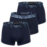 EMPORIO ARMANI Herren Trunks, 3er Pack - BOLD MONOGRAM, Shorts, Stretch Cotton Blau2 S