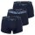 EMPORIO ARMANI Herren Trunks, 3er Pack - BOLD MONOGRAM, Shorts, Stretch Cotton Blau2 S