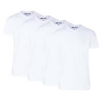 CAMP DAVID Herren T-Shirts, 4er Pack - Crew Neck T-Shirt 4P, Cotton Stretch Weiß L