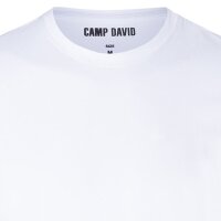 CAMP DAVID Herren T-Shirts, 4er Pack - Crew Neck T-Shirt 4P, Cotton Stretch Weiß L