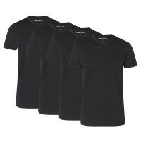 CAMP DAVID Herren T-Shirts, 4er Pack - Crew Neck T-Shirt 4P, Cotton Stretch Schwarz XL