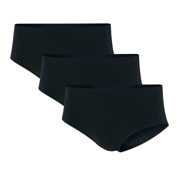 adidas Damen Slips, 3er Pack - Sport Active Light Flex, Hipster, Unterwäsche, Logo, einfarbig Schwarz S