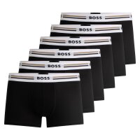 BOSS mens trunks, 6-pack - 6P Revive, boxer shorts, viscose stretch, logo Black L (Large)