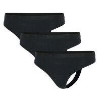 adidas women thong, 3-pack - Sport Active Essential, Low Rise Thong, underwear, cotton stretch, logo, uni Black S (Small)