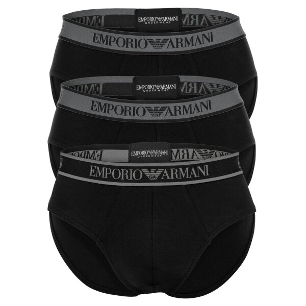EMPORIO ARMANI Mens Briefs, 3-Pack - CORE LOGOBAND, Briefs, Stretch Cotton Black M (Medium)