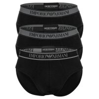 EMPORIO ARMANI Herren Slips, 3er Pack - CORE LOGOBAND, Briefs, Stretch Cotton Schwarz M