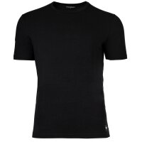 EMPORIO ARMANI mens T-shirt, 2-pack - ESSENTIAL LOGOLABEL, round neck, regular fit, stretch cotton Black/White M (Medium)