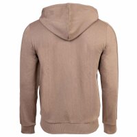 EMPORIO ARMANI Mens hooded sweat jacket - BASIC TERRY, Cotton blend Beige M (Medium)
