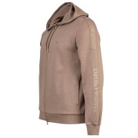 EMPORIO ARMANI Mens hooded sweat jacket - BASIC TERRY, Cotton blend Beige M (Medium)