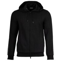 EMPORIO ARMANI Herren Sweatjacke mit Kapuze - BASIC TERRY, Zipper, Cotton-Mix Schwarz 2XL