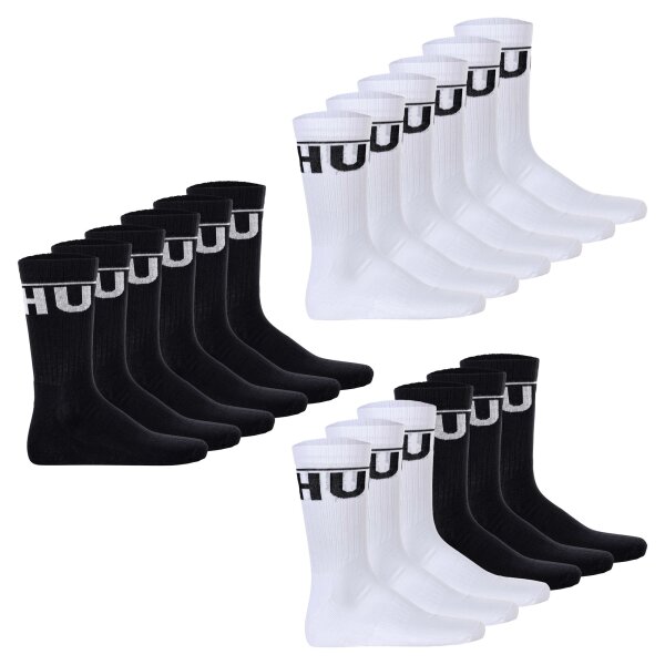 HUGO mens socks, 6-pack - QS Iconic CC, ribbed, logo, cotton blend