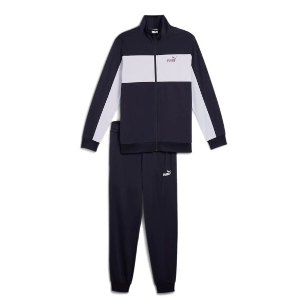 PUMA Men Tracksuit - Poly Colorblock Suit, Jogging Suit, Polyester Dark blue M (Medium)