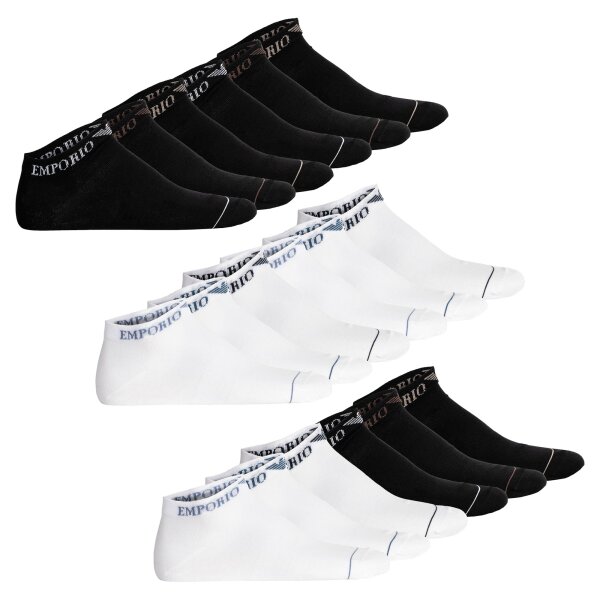 EMPORIO ARMANI mens sneaker socks, 6-pack - EXTENDED LOGO, multipack, logo
