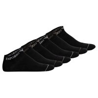 EMPORIO ARMANI mens sneaker socks, 6-pack - EXTENDED LOGO, multipack, logo Black 44-47