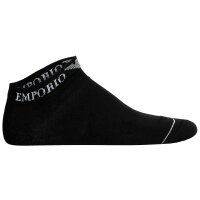 EMPORIO ARMANI mens sneaker socks, 6-pack - EXTENDED LOGO, multipack, logo Black 44-47