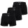 EMPORIO ARMANI Herren Trunks, 3er Pack - ESSENTIAL LOGOLABEL, Shorts, Stretch Cotton Schwarz 2XL