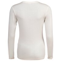 EMPORIO ARMANI Damen Langarmshirt, Rundhals - ESSENTIAL STUDS, Viskose Stretch Weiß XS
