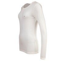 EMPORIO ARMANI womens long-sleeved round-neck top - ESSENTIAL STUDS, viscose stretch White XS (X-Small)