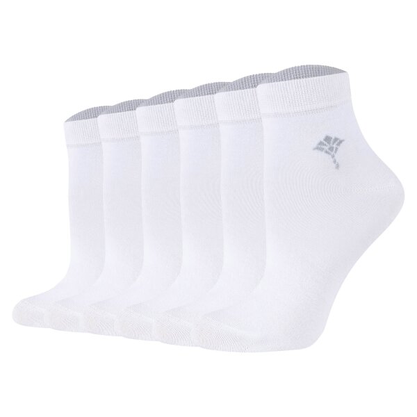 JOOP! womens quarter-length socks, 6-pack - Daily Glam Organic GOTS Quarter, cotton blend, plain White 35-38 (UK 3-5,5)