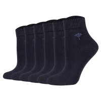 JOOP! Damen Quartersocken, 6er Pack - Daily Glam Organic GOTS Quarter, Baumwoll-Mix, uni Dunkelblau 35-38