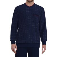 GÖTZBURG Mens pyjamas - long, cuffs, V-neck, cotton, pyjamas Blue M (Medium)