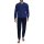 GÖTZBURG Herren Schlafanzug - lang,  Bündchen, V-Neck, Baumwolle, Pyjama Blau L