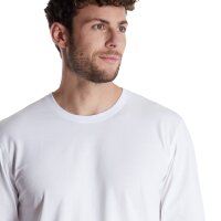 GÖTZBURG Mens long-sleeved shirt, pack of 2 - cotton, longsleeve, single-coloured White M (Medium)