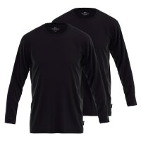 GÖTZBURG Herren Langarmshirt, 2er Pack - Baumwolle, Longsleeve, einfarbig Schwarz M