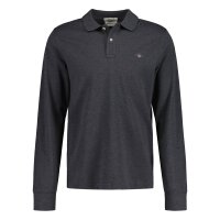 GANT Herren Poloshirt - REGULAR SHIELD LONGSLEEVE PIQUE RUGGER, Langarm, Logo Anthrazit Melange 2XL