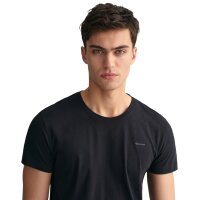 GANT Mens T-shirt, 4-pack - C-NECK T-SHIRT 4-PACK, round neck, short sleeve, cotton Black L (Large)