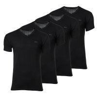 GANT Herren T-Shirt, 4er Pack - V-NECK T-SHIRT 4-PACK, V-Ausschnitt, kurzarm, Cotton Schwarz M
