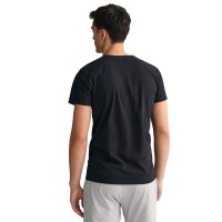 GANT Herren T-Shirt, 4er Pack - V-NECK T-SHIRT 4-PACK, V-Ausschnitt, kurzarm, Cotton Schwarz M