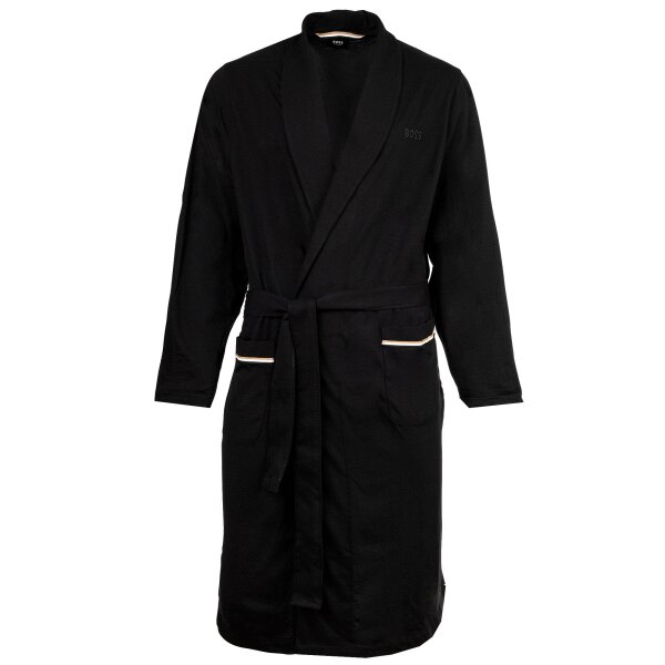 BOSS mens bathrobe - robe, dressing gown, cotton, logo Black M (Medium)