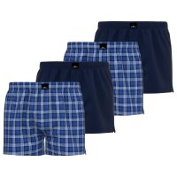 GÖTZBURG Herren Boxer 4er Pack - Poplin, Pure Cotton, Unterwäsche Set Blau/Weiß L