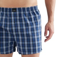 GÖTZBURG Mens Boxer 4 Pack - Poplin, Pure Cotton, Underwear Set Blue/White L (Large)