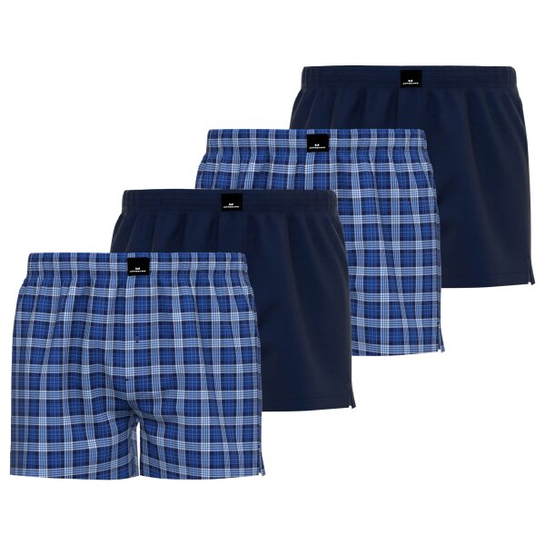 GÖTZBURG Herren Boxer 4er Pack - Poplin, Pure Cotton, Unterwäsche Set Blau/Weiß XL
