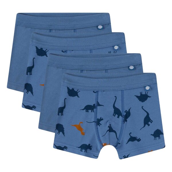 Sanetta boys shorts, 4-pack - kids, underpants, cotton stretch, dinosaur print Blue 104