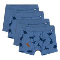 Sanetta boys shorts, 4-pack - kids, underpants, cotton stretch, dinosaur print Blue 104