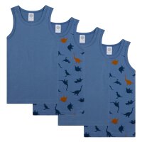 Sanetta Boys Undershirts, 4-pack - Kids, shirt, sleeveless, cotton, dinosaur Blue 104