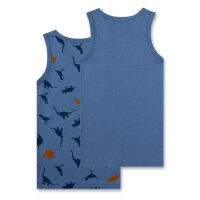 Sanetta Boys Undershirts, 4-pack - Kids, shirt, sleeveless, cotton, dinosaur Blue 104