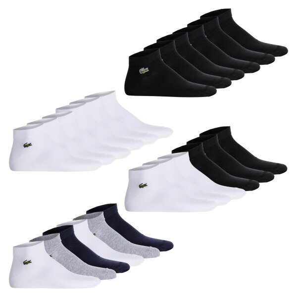 LACOSTE Unisex Sneakersocken, 6er Pack - Baumwollmischung, einfarbig, Logo