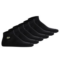 LACOSTE unisex sneaker socks, 6-pack - cotton blend, solid colour, logo Black 35-38