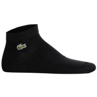 LACOSTE unisex sneaker socks, 6-pack - cotton blend, solid colour, logo Black 35-38