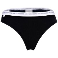 LACOSTE Damen Strings, 6er Pack - Thong, Unterwäsche, Cotton Stretch, Logobund, einfarbig Schwarz S