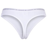 LACOSTE Damen Strings, 6er Pack - Thong, Unterwäsche, Cotton Stretch, Logobund, einfarbig Schwarz/Grau/Weiß XS