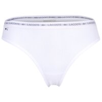 LACOSTE Womens Thongs, 6-Pack - Thong, Underwear, Cotton Stretch, Logo Waistband, Solid Color Black/Grey/White XS (X-Small)