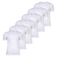 LACOSTE Herren T-Shirts, 6er Pack - Essentials, Rundhals, Slim Fit, Baumwolle, einfarbig Weiß S