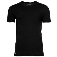 LACOSTE Herren T-Shirts, 6er Pack - Essentials, Rundhals, Slim Fit, Baumwolle, einfarbig Schwarz S